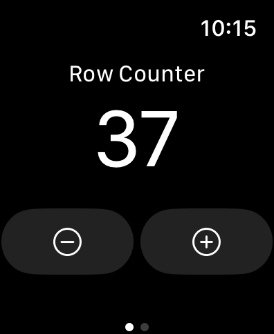 ArisaKnits Row Counter App Screenshot with Increase Numbers